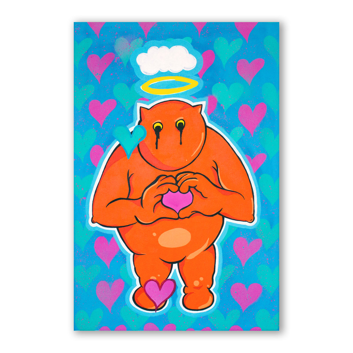 Sending Love by Shmutz | Original Pop Art Painting on Canvas