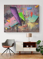 All Shapes and Sizes by Shmutz, 2021 Original Abstract Art Painting on Canvas Room View Geometric Shapes