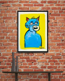 Wipe Away That Sad Face by Shmutz, 2021 Original Pop Art Painting on Paper, Living Room View